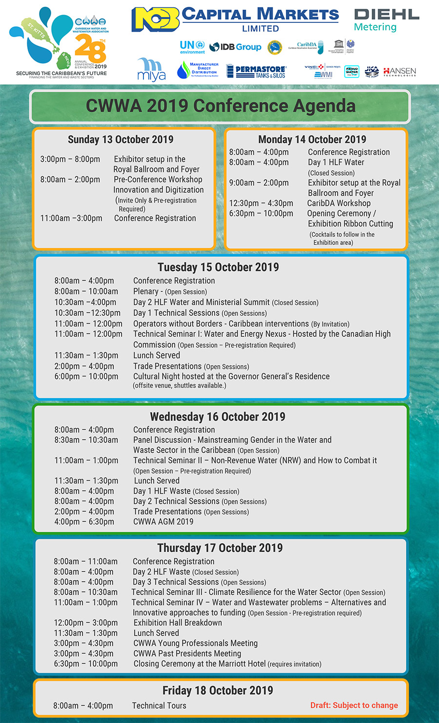 Conference Events & Schedule Caribbean Water and Wastewater